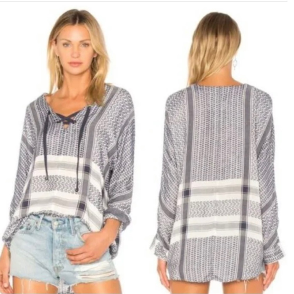 Rails Blue and White Tunic Top